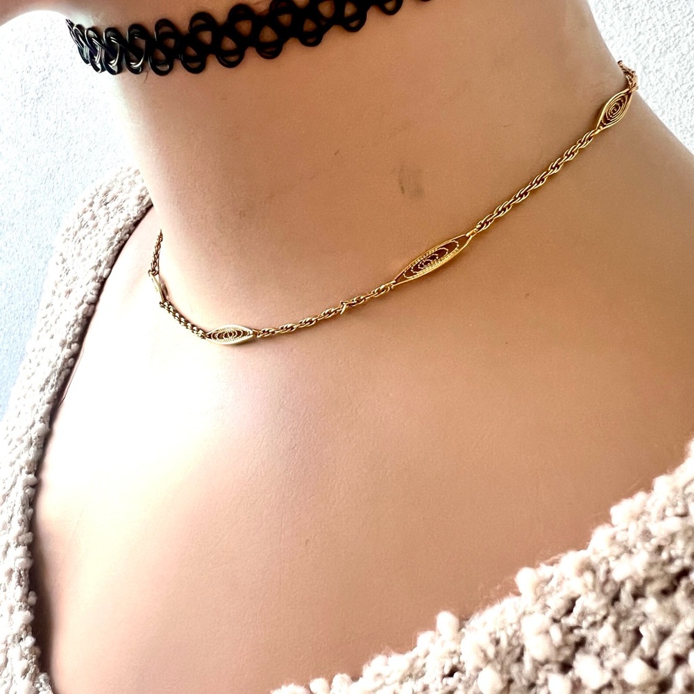 Vintage Station Necklace by Hallmark Accents Gold Tone